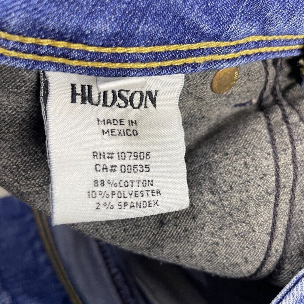 Hudson Collin Flap Skinny Jeans Women's 25 Low Rise Medium Wash Denim 2-Button - Picture 9 of 16